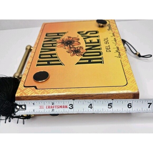 Havana Honeys Del Sol Vintage Wood Cigar Box Purse Orsons Place New W/strap - Picture 10 of 10